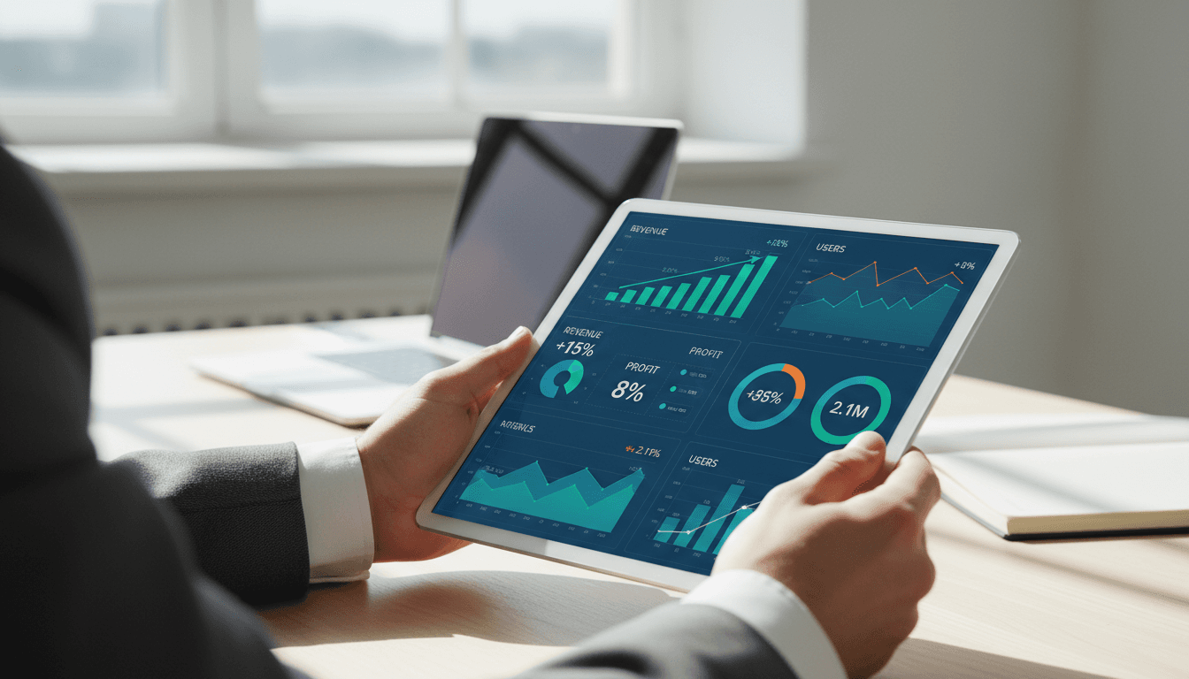 Professional analyzing safety metrics on a tablet